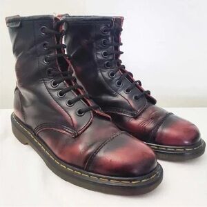 Dr. Martens Black and Red Leather Boots